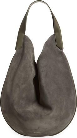 Victoria Beckham The Dia Soft Suede Hobo Bag in Pebble Grey at Nordstrom