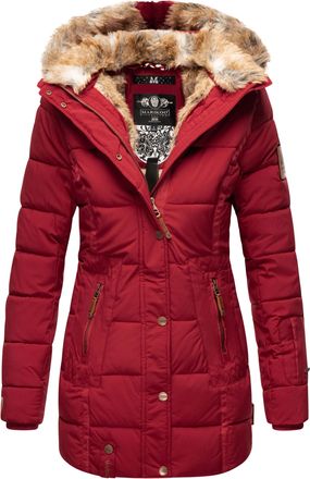 Marikoo dames winterjas met capuchon & imitatiebont voering