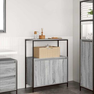 vidaXL Bathroom Cabinet with Shelves Grey Sonoma 76.5x35x95 cm Vidaxl