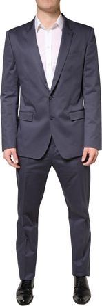 Dolce & Gabbana Mens Blue Single Breasted Martini 2 Piece Suit Cotton Elastane