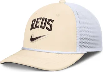 Nike Cincinnati Reds Rise Nike Mens Dri-FIT MLB Trucker Adjustable Hat in White | NB640HNARED-USE