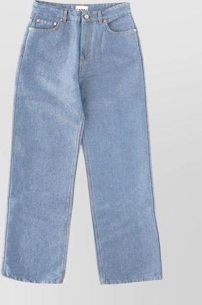 Ganni denim wide-leg trousers