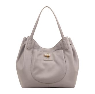 Paul Costelloe Womens Bolivar Leather Shoulder Bag - Grey - One Size