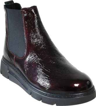 David Tate Promo Leather Chelsea Boot in Burgundy Crinkle Patent at Nordstrom, Size 38