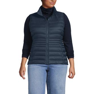 Lands End Plus Size Wanderweight Packable Down Vest in Vintage Blue at Nordstrom, Size 3X