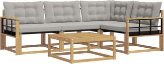 vidaXL Conjunto De Sof&aacute;s De Exterior 5 Uds. Blanco Y Gris Claro Vidaxl