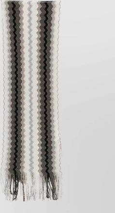 Missoni viscose blend scarf zigzag fringed edges