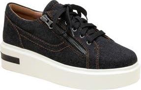 Linea Paolo Kalula Denim Zip Sneaker in Black Denim at Nordstrom Rack, Size 13