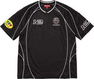 SUPREME piping soccer T-shirt - Zwart