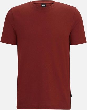 HUGO BOSS Mens Tiburt Bubble Jacquard Structure T-Shirt - Brown - Size: 40