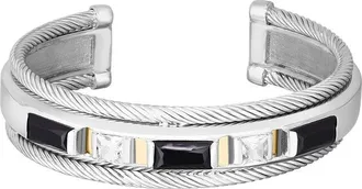 Phillip Gavriel 18K Over Silver Black Spinel Black Spinel Cuff Bracelet
