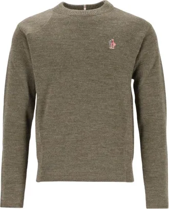 Moncler Maglione Girocollo in Lana - - Knitwear - Uomo - Grigio - M