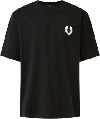 Belstaff Tops, Heren, Zwart, M, Katoen, Ribbed Crewneck T-Shirt