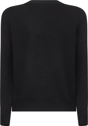 Blanca Vita Womens Cardigan Black Virgin Wool Sweater