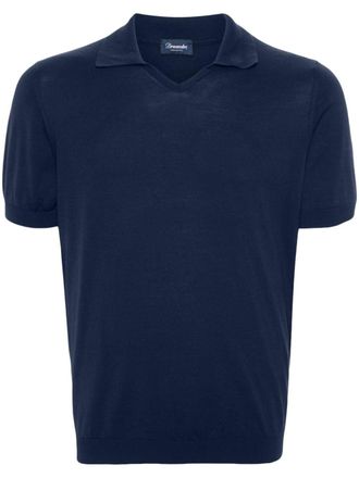 Drumohr T-shirt con scollo a V - Blu
