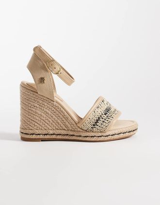 Tommy Hilfiger Sandali espadrilles beige con zeppa-Neutro