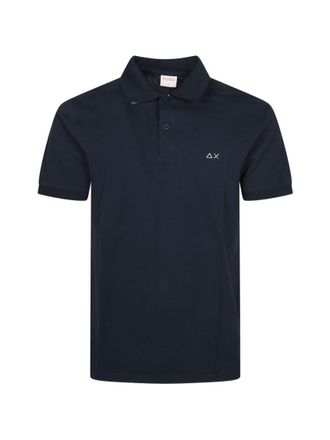 Sun 68 Dark Blue Logo Cotton Polo