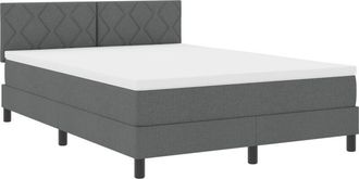 vidaXL Vidaxl - Box Spring Bed with Mattress Dark grey 140 x 200 cm Fabric