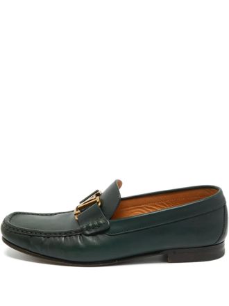 Louis Vuitton Montaigne logo leather loafer - Green