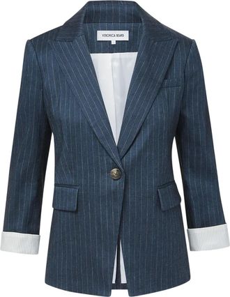 Veronica Beard Blazer monopetto gessato - Blu