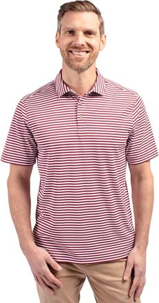Cutter & Buck Virtue Eco Pique Stripe Recycled Mens Polo Shirt