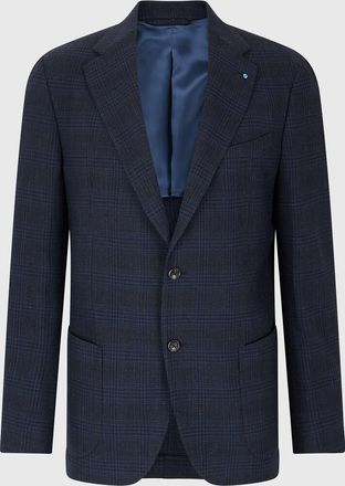 Giampaolo Einreihiger Wollstretch-Blazer mit Glencheck-Karos