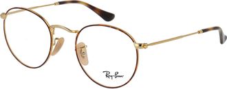 Ray-Ban Unisex Sunglasses Round Metal Havana On Gold Glasses & Frames