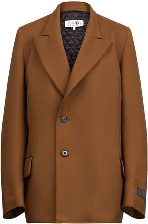 Maison Margiela single-breasted over-sized blazer - women - Polyester - 40 - Brown