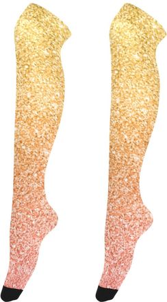 Generic Gold Glitter Thigh High Stockings for Women over Knee Socks Cute Funny Thigh Highs Femboy, Gold Glitter 2, Medium