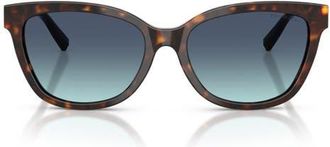 Tiffany & Co. 55mm Gradient Cat Eye Sunglasses in Havana/azure Gradient Blue at Nordstrom