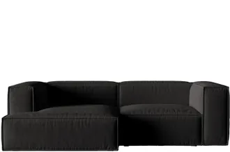 MICADONI Modulares 3-Sitzer Design Ecksofa Nuria mit Eckteil links - Strukturstoff