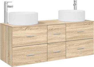 vidaXL Juego De Muebles De Ba&ntilde;o 3 Uds. Roble Sonoma Vidaxl