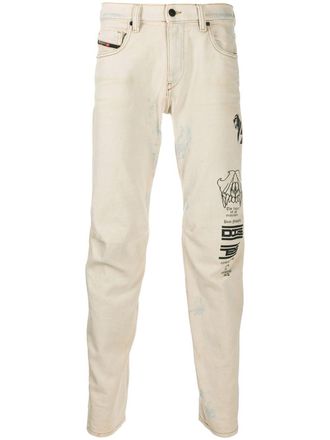 Diesel straight-leg distressed jeans - men - Cotton/Elastane - 31/32 - Neutrals