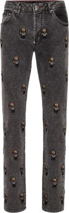 Philipp Plein Jeans con ricamo - Grigio