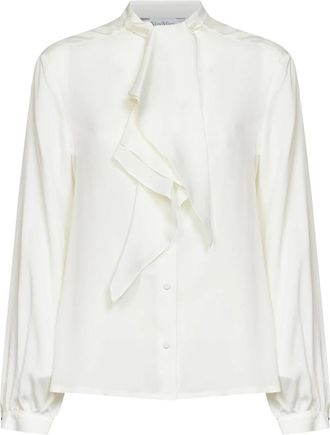 Max Mara Leccio Zijden Blouse - Dames - Blouses - Wit - S - Overhemden