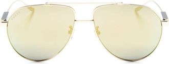Gucci Interlocking G pilot-frame sunglasses - unisex - Metal - 61 - Gold