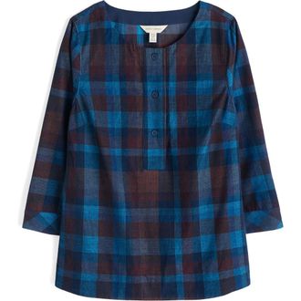 Seasalt Cornwall Tithonia Plaid Organic Cotton Corduroy Top in Honesty Sea Cave at Nordstrom, Size 4 Us