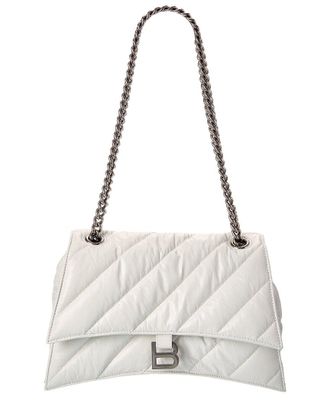 Balenciaga Crush Medium Quilted Leather Wallet On Chain