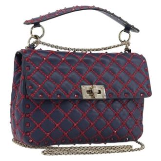 Valentino Pre-owned Vintage Schoudertas - Dames - Pre-owned - Blauw - Maat: ONE Size Leer