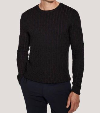 Jack Victor Mens Cable Crew Neck Top In Navy