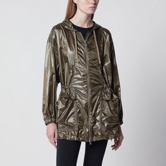 Herno Parka verde oliva in shiny nylon