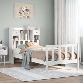 vidaXL Letto Libreria Senza Materasso Bianco 90x190 Cm Massello Pino - Vidaxl