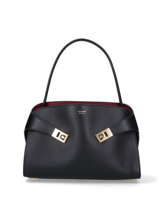 Ferragamo Black Hug Soft Calf Leather Handbag