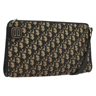 Dior Pre-owned Clutches, female, Blue, Size: ONE SIZE Pre-owned Trotter Canvas Shoulder Bag