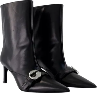 Coperni Womens Leather Heeled With Belt Detail Boot Black