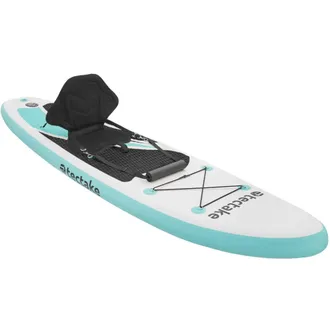 TecTake Tabla de paddleboard hinchable 2 en 1 set completo, blanco/turquesa