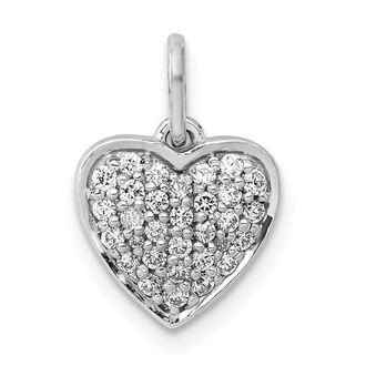 Diamond2Deal 14k White Gold 1/4ct. Diamond Heart Pendant