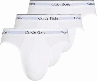 Calvin Klein Mens Calvin Klein 3-Pack Icon Cotton Stretch Mens Briefs, White - Size: 38/39/32