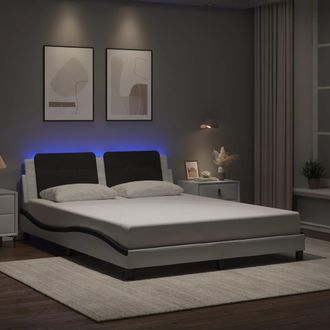 vidaXL Vidaxl - Giroletto Con Luce Led Bianco E Nero 160x200 Cm In Similpelle