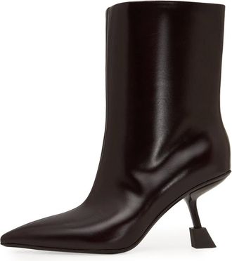 Cesare Gaspari Schoenen, Dames, Bruin, 38 EU, Leer, Leren Puntige Enkellaarsjes